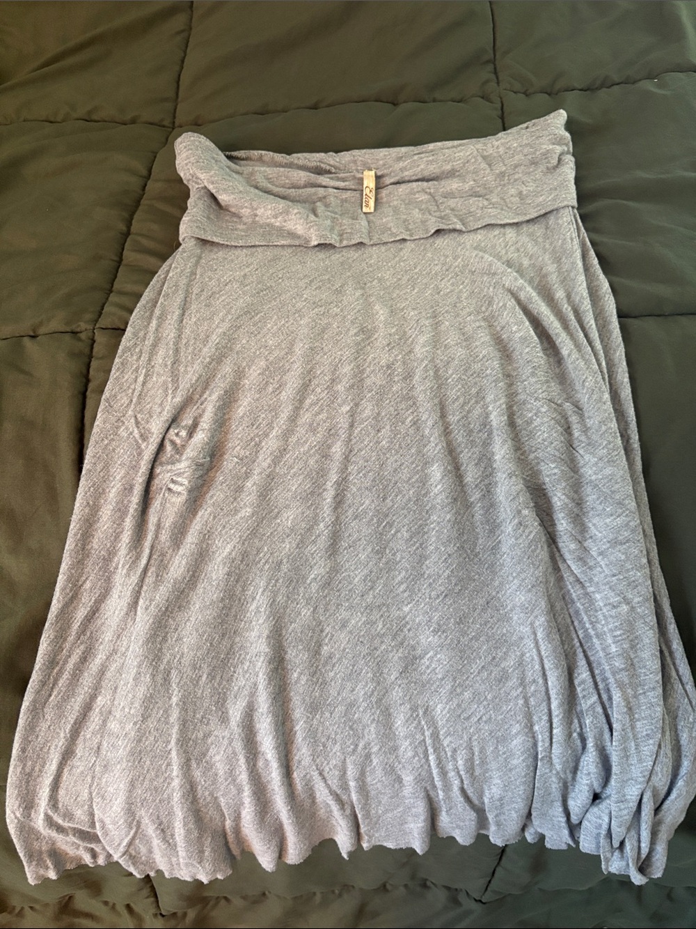 Elan Light Gray Foldover-Waist Circle Skirt